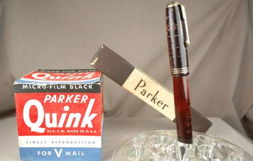 Parker pen and Quink ink box display.